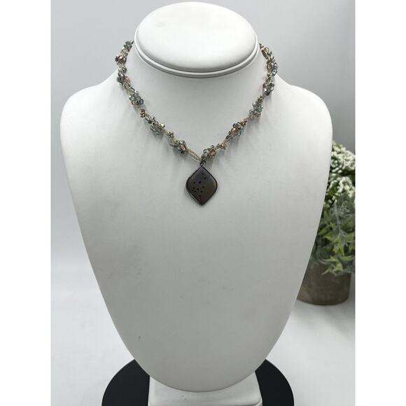 Holly Yashi Haiku Crystal Sterling Silver Crochet Choker Stretch Necklace - Picture 2 of 16